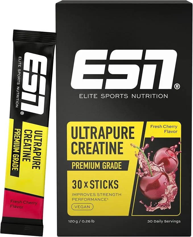 ESN Ultrapure Sticks Creatina Monohidrato Cereza - Pack Rendimiento Deportivo