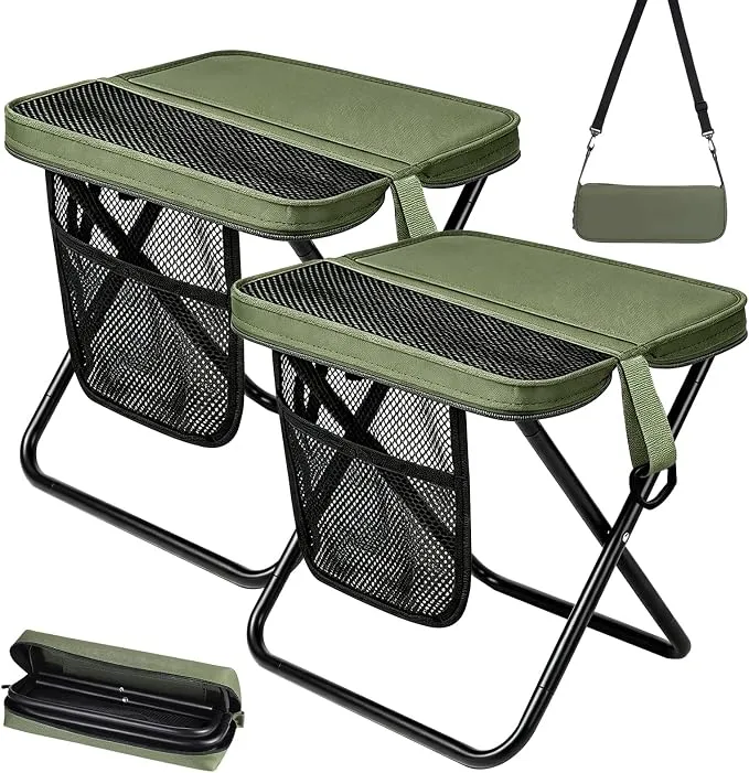 Pack 2 Taburetes Plegables FUDUOXIAO Ultraligeros para Camping