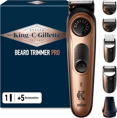 King C. Gillette Recortadora de Barba Pro con 3 Accesorios
