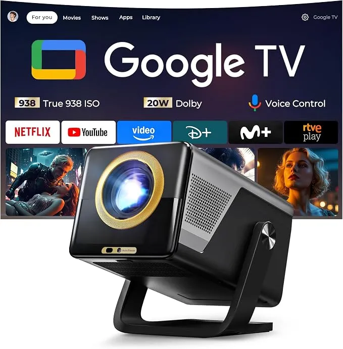 Proyector Portátil Google TV X7 PRO con Netflix y Soporte 4K