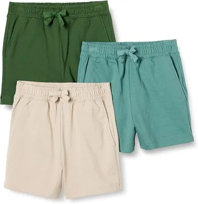 AMAZON ESSENTIALS PACK 3 Pantalones cortos de algodón para peques