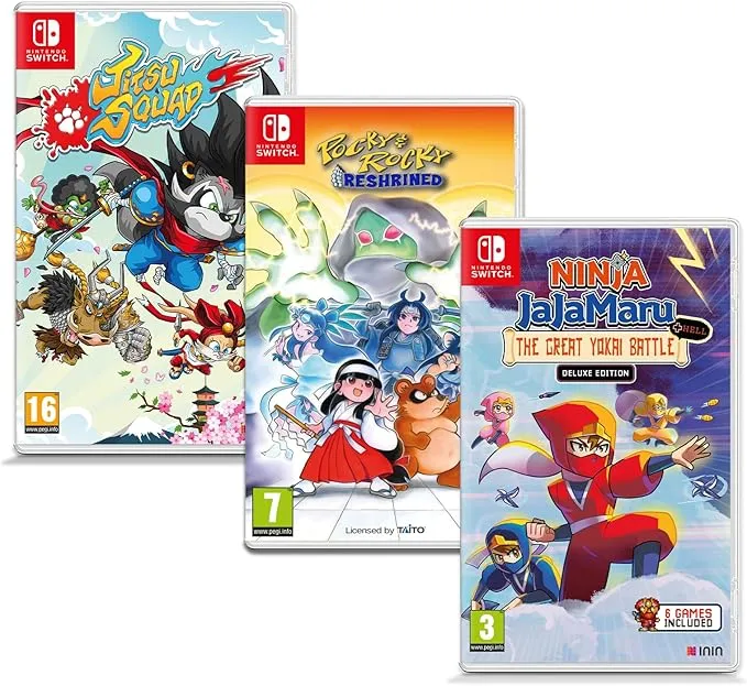 Pocky & Rocky + Ninja JaJaMaru + Jitsu Squad - Japanese Mythology Bundle - Nintendo Switch