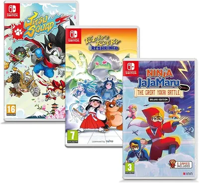 Pocky & Rocky + Ninja JaJaMaru + Jitsu Squad - Japanese Mythology Bundle - Nintendo Switch
