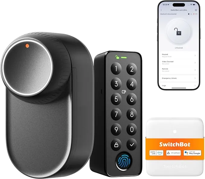 SwitchBot Lock Ultra Cerradura Inteligente WiFi con Teclado y Huella