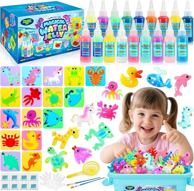 iKidiki Aqua Gelz: Kit de Juguetes Creativos con 18 Colores y Formas