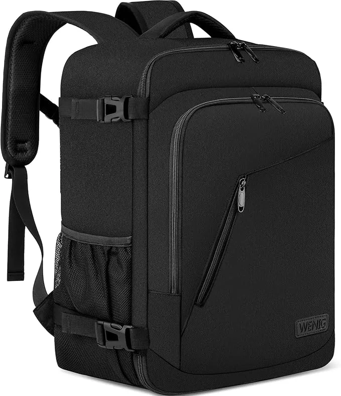Mochila Viaje Cabina Avion 40x30x20 Ryanair Equipaje Mano Vueling 24L Bolsa Viaje Hombre Mujer Maleta Portatil 14 Pulgadas con Puerto USB Trabajo Negro