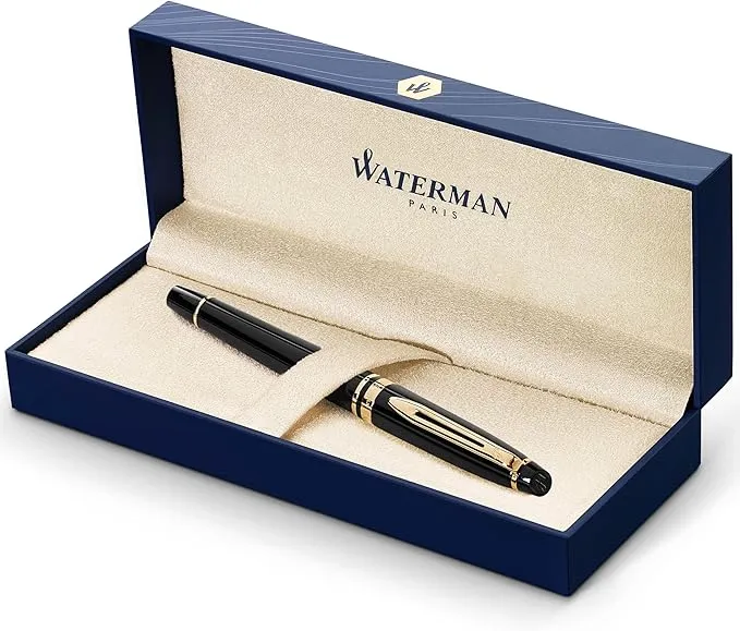 Pluma Waterman Elegante con Adorno de Oro