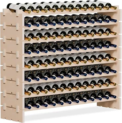 Estante modular de madera Smartxchoices para 96 botellas