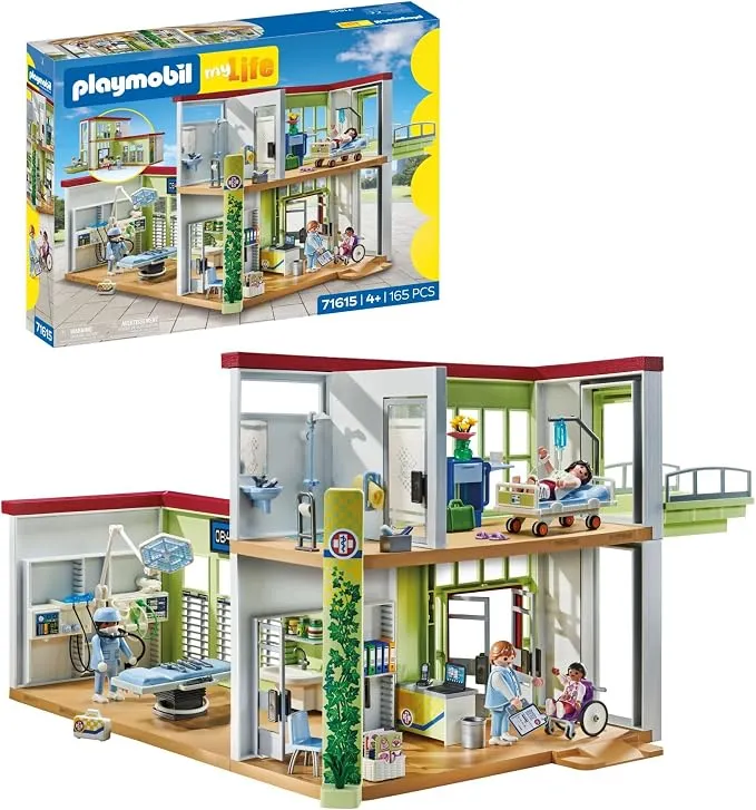 PLAYMOBIL Action Heroes Hospital Moderno 71615 con Figuras y Equipo Médico