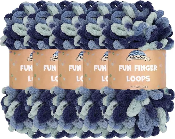JubileeYarn Ovillo de Poliéster Jumbo Weight Loop - Pack de 5 madejas