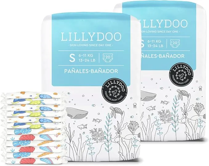 Pañales-bañador LILLYDOO desechables Talla S (6+ kg), 40 uds.