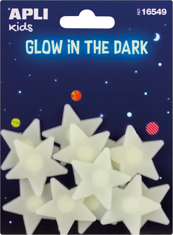 APLI Kids 16549 - Bolsa de Pegatinas Luminiscentes de Estrellas Pequeñas