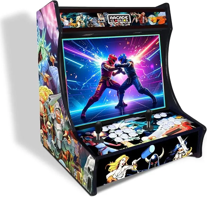 Máquina Arcade Retro HD 22" para 2 Jugadores con Marquesina LED