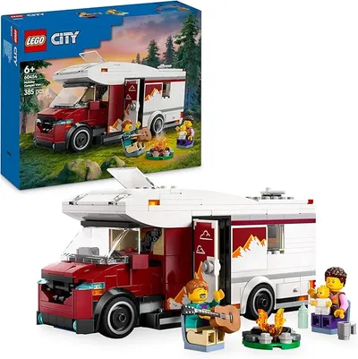 LEGO City Autocaravana Aventurera de Vacaciones, Juego de Viaje con 3 Minifiguras