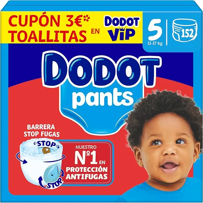 Dodot Pants Pañales Talla 5, 152 Unidades, Ajuste 360°