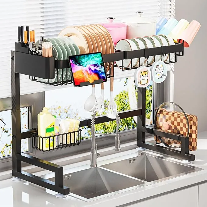Tiba home - Escurridor grande de 2 niveles para fregadero