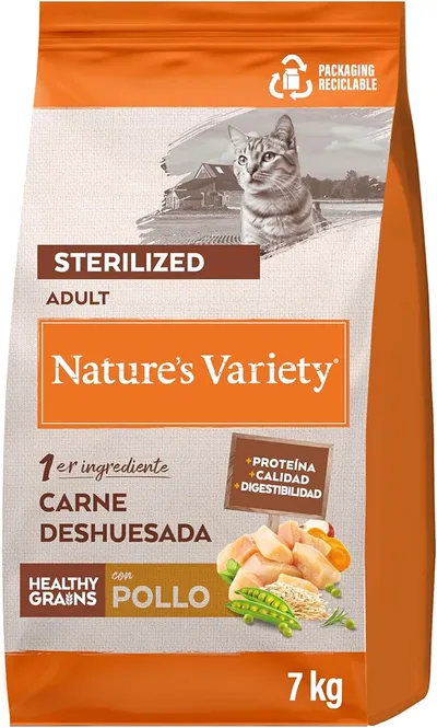 Pienso para gatos esterilizados Nature's Variety Healthy Grains con pollo deshuesado