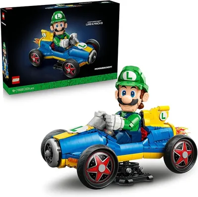 LEGO Mario Kart: Luigi y Mach 8 - Figura Coleccionable y Coche para Adultos