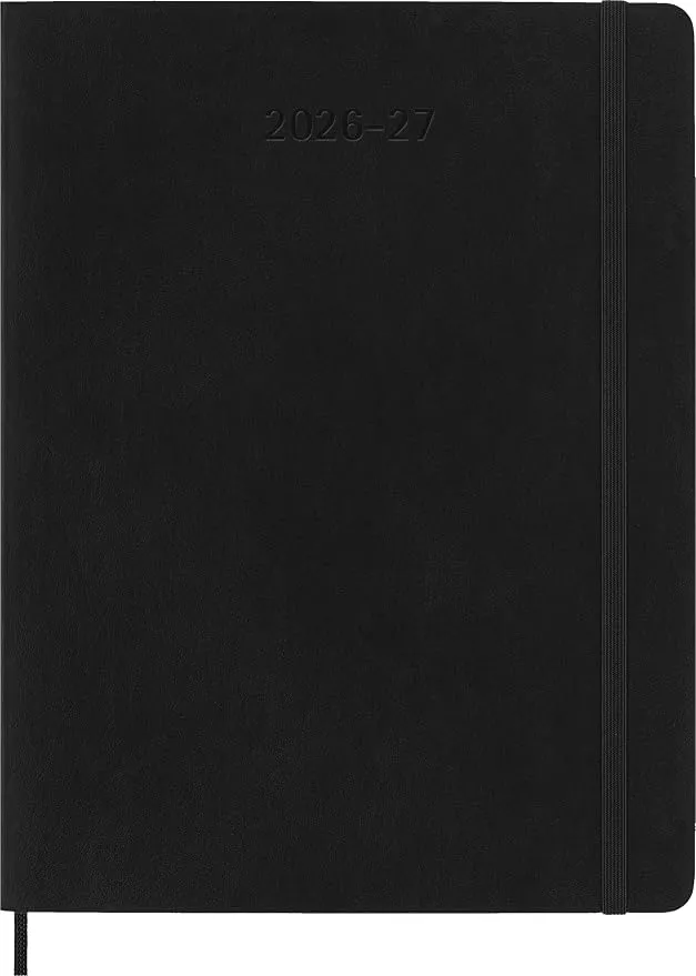 Moleskine Agenda Semanal 2026-2027 XL Negra Tapa Blanda