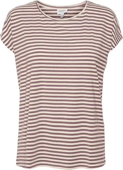 Vero Moda Vmava Plain SS Top Stripe Ga Jrs Noos Camiseta Mujer (Pack de 1)