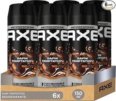 Axe Desodorante para Hombre Antitranspirante Dark Temptation 150ml - Pack de 6