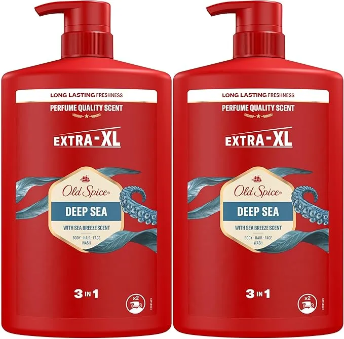 Old Spice Deep Sea Gel De Ducha Y Champú Para Hombres 2x1000ml