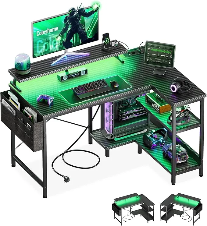 Escritorio Gaming L LED Coleshome