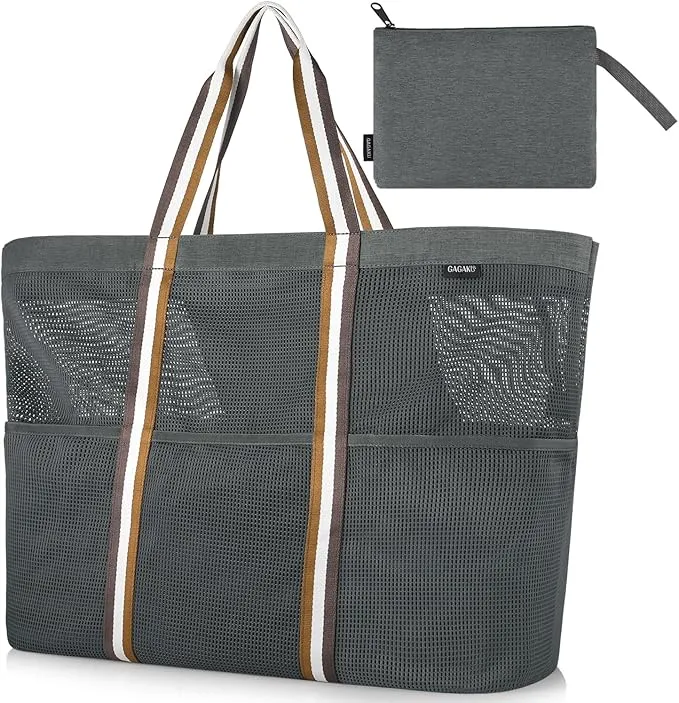 GAGAKU Bolsa de playa XXL/3XL con compartimento frigorÃfico, impermeable, con cremallera, plegable, grande, para familia, mujer, piscina, viajes