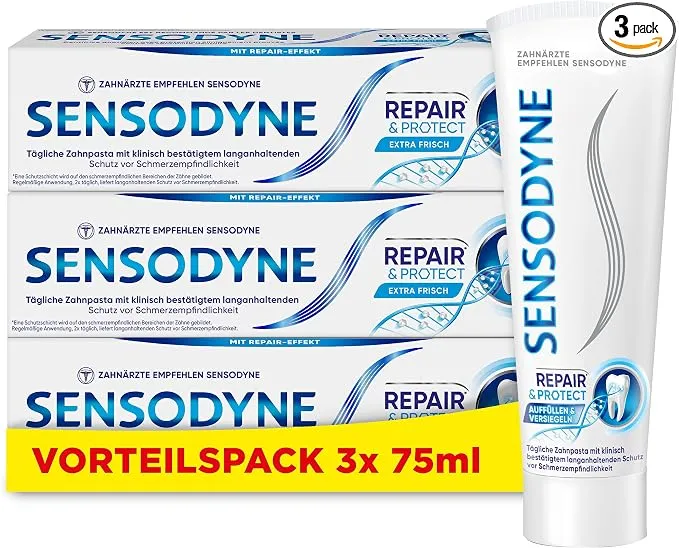 Sensodyne Repair & Protect Pasta Dientes Sensibles Fluoruro de Estaño Pack 3 x 75ml