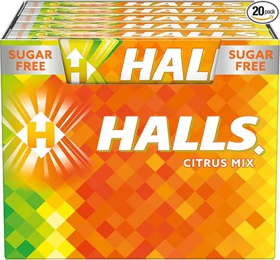 Halls Citrus Mix, Caramelo Sin Azúcar, Caja de 20 Sticks de 32 g