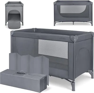 Kikka Boo Cuna de Viaje SO Gifted 2026 Plegable con Bolsa de Transporte - Gris