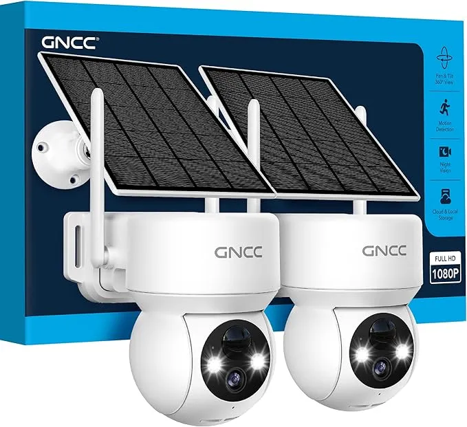 Pack 2 Cámaras de Vigilancia WiFi Exterior Solares con Batería