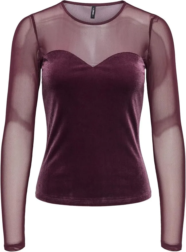 ONLY Onlsmooth L/S Mesh Mix Top Box Jrs para Mujer talla S