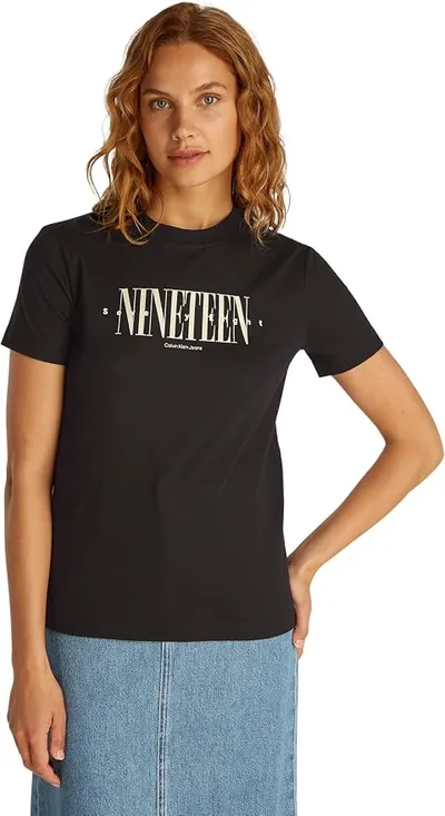 Calvin Klein Camiseta de Manga Corta Mujer Graphic tee Regular Fit