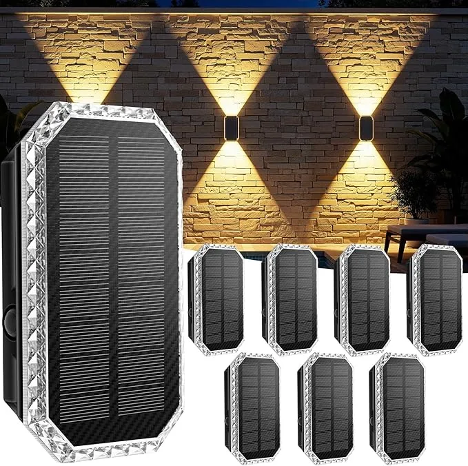 Giliwosy Aplique Solar Exterior Pared 3 Colores Impermeable 1200mAh
