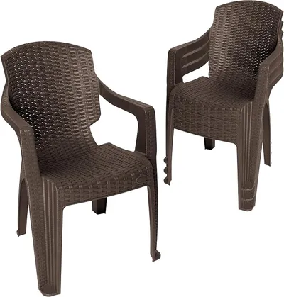 Pack 4 Sillones de Jardín Garronda GD0254 Apilables Estilo Ratán