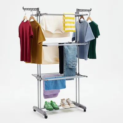 Tendedero Amazon Basics Torre 4 Niveles Plegable - Ideal Interiores