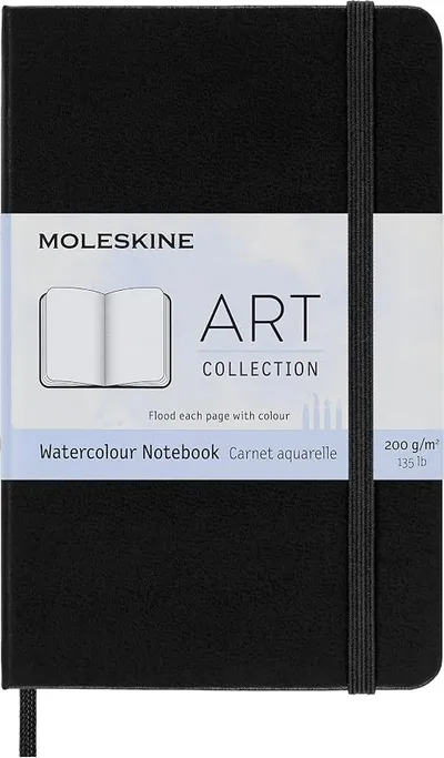 Moleskine Cuaderno de Acuarela Tapa Dura Negro Tamaño Bolsillo 9x14 cm