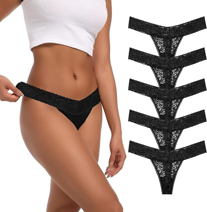 Pack 5 Tangas de Encaje Auithery con Control Abdominal