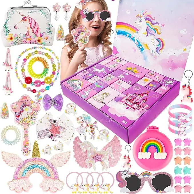 Calendario Adviento Unicornio para Niñas con 24 Sorpresas de Joyería
