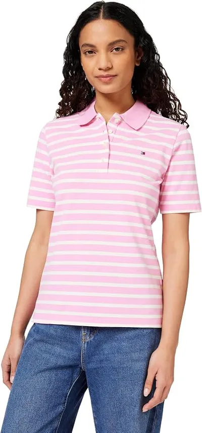 Tommy Hilfiger Polo de Manga Corta Mujer 1985 Pique Regular Fit