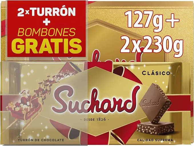 Suchard Navidad Pack: 2 Turrones y Bombones (587g)