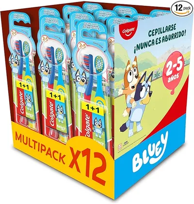 Colgate Pack 12 x 2 Cepillos de dientes Kids Bluey
