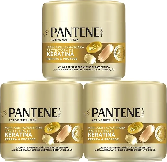 Pantene Pro-V - Pack de 3 botes de mascarilla de keratina para pelo dañado