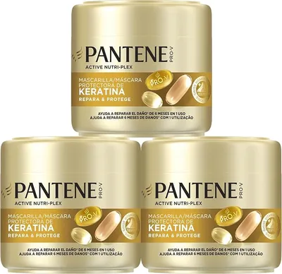 Pantene Pro-V - Pack de 3 botes de mascarilla de keratina para pelo dañado