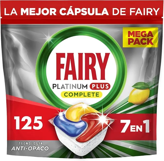 Fairy Platinum Plus Cápsulas Lavavajillas Limón - Pack 5x25 Cápsulas