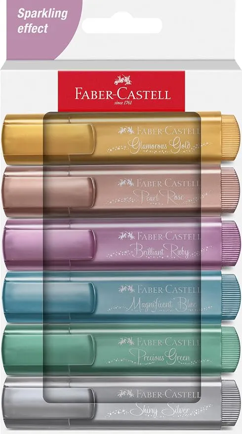 FABER-CASTELL Set de rotuladores metalizados, 6 unidades