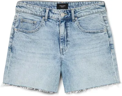 VERO MODA Pantalones Cortos para Mujer con Flecos y Cremallera