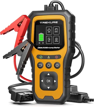 TREKURE Arrancador de Baterías de Coche 7000A con OBD2 Diagnosis Coche