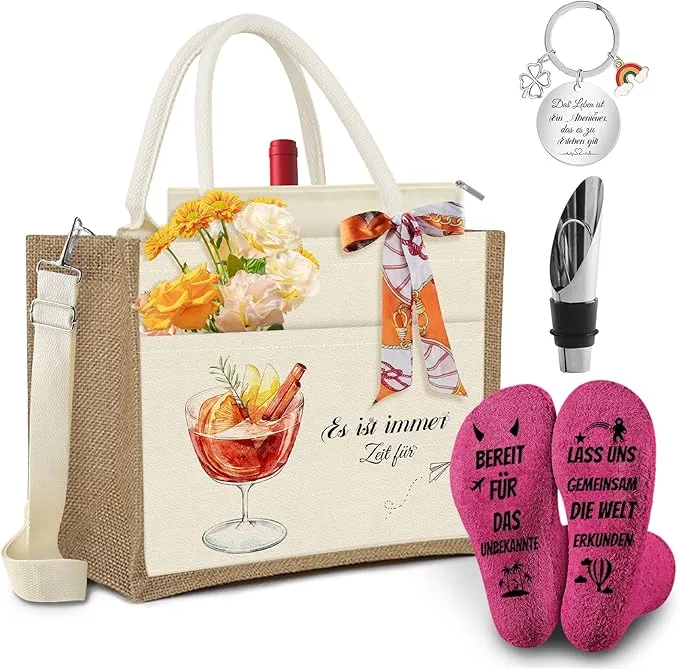Bolsa de Yute con Frase Bolsa de Compras de Yute Bolsa de Yutes con Cremallera